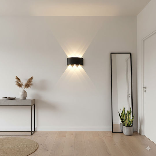 Φωτιστικό Τοίχου LED Μαύρο 9.5x5x18.5εκ. Φωτιστικό Τοίχου LED Μαύρο 9.5x5x18.5εκ.