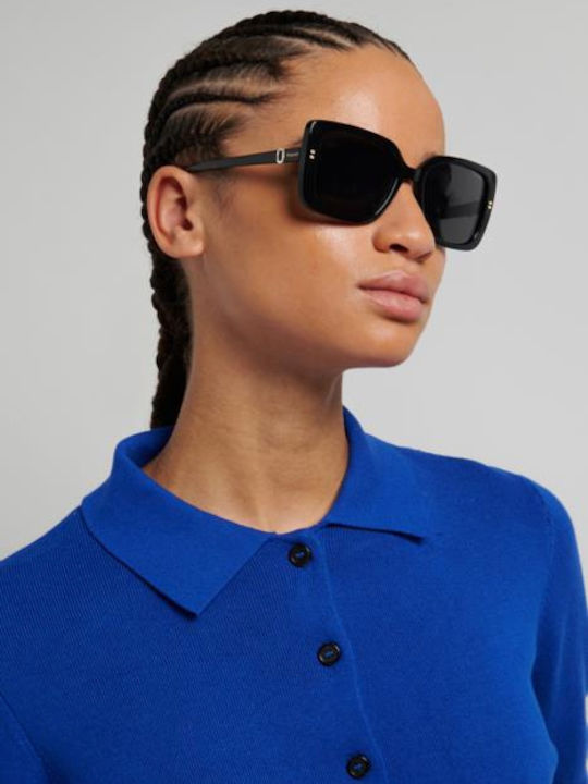 Polaroid Unisex Sunglasses With Black Horn-Rimmed Frame And Grey Lens PLD4199/S/X 807/M9