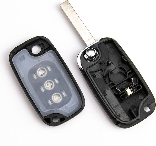 Foldable Car Key Shell with 3 Buttons for Smart