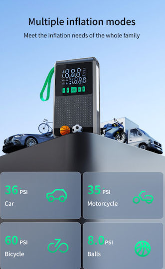 TCCBAC CC228 Portable Car Battery Jump Starter 10000mAh with Power Bank / USB / Pump / Φακό 12V