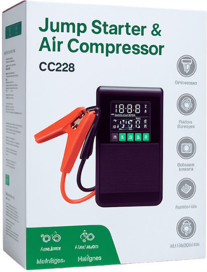 TCCBAC CC228 Portable Car Battery Jump Starter 10000mAh with Power Bank / USB / Pump / Φακό 12V