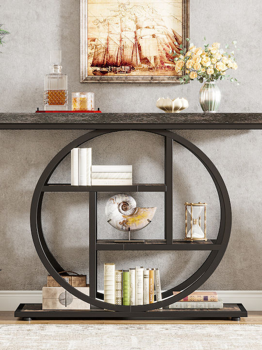 Console Table of Solid Wood & Metal Wenge/black L105xW30xH80cm