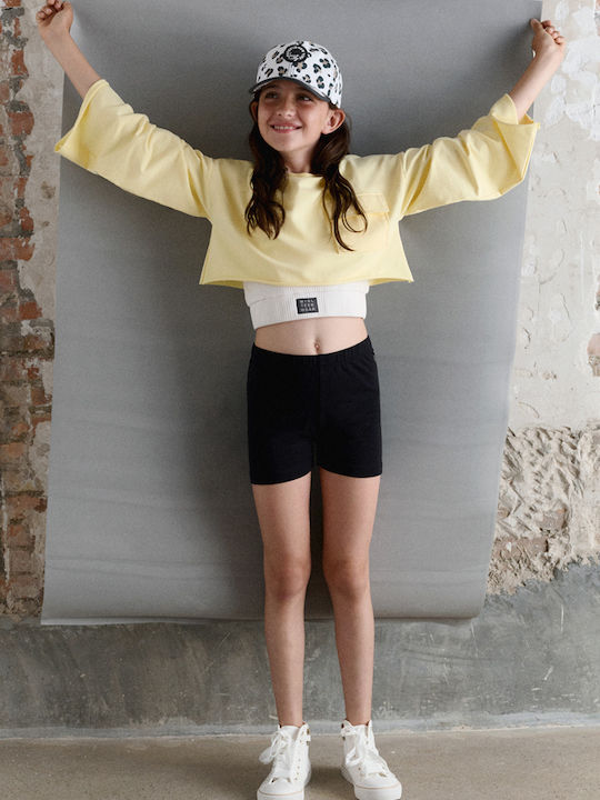 Kinder-Shorts/Bermudas Stoff Schwarz