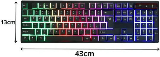 AT06207 Gaming Πληκτρολόγιο με RGB φωτισμό (Αγγλικό US)