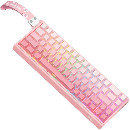 Onikuma Gaming Tastatur Tenkeyless mit RGB-Beleuchtung (Englisch US) Rosa