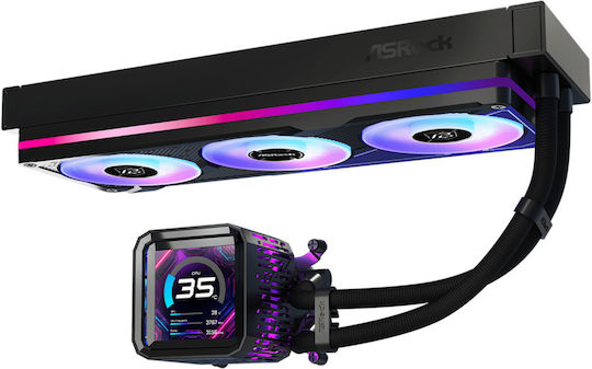ASRock Phantom Gaming 360 LCD Υδρόψυξη AIO CPU με 3 Ανεμιστήρες 120mm και ARGB Φωτισμό