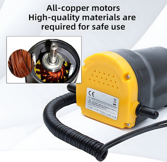 Pompă Transfer Diesel 12V 45l/min Bypass Autoamorsantă Electrică Pompă Motorină Cleme Furtunuri Incluse
