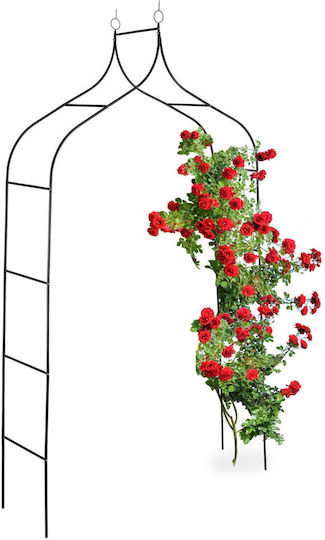 Relaxdays Pflanzenspieße Rosen 255 x 140 cm Schwarz