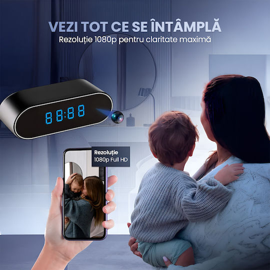 Cameră Ascunsă Watch WiFi Ceas 1080p cu Slot pentru Card de Memorie