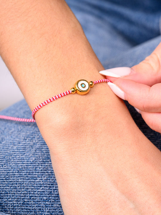 Philio Men's Bracelet Martaki with design Eye Gold Plated