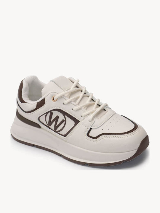 Beige Braun Damen Sneakers Mit Farbiger Kombination