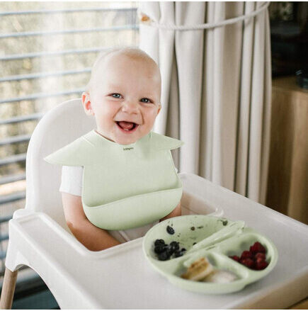 Babyono Αδιάβροχη Σαλιάρα Σιλικόνης με Τσέπη Βεραμάν