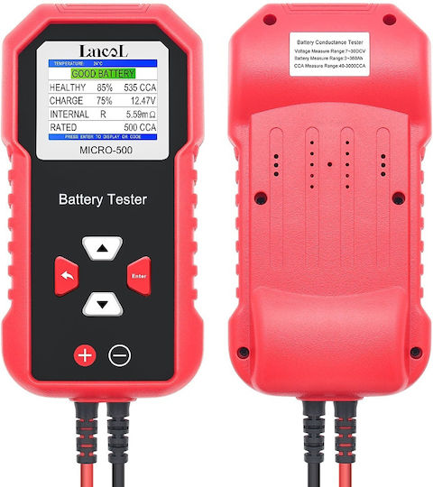 Lancol Micro-500 Tester Baterie Auto Verificare Rapidă 12v Compatibil Plumb-acid Lifepo4 Agm Gel Efb Rezultate Prin Cod Qr