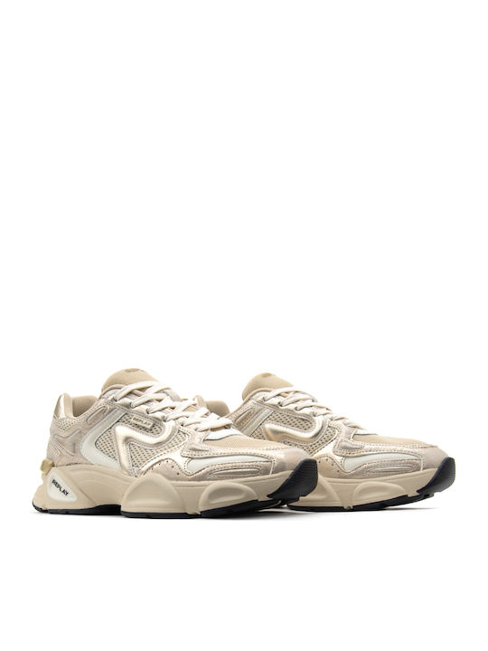 Destiny Damen Sneakers Εκρού-μπεζ-χρυσό