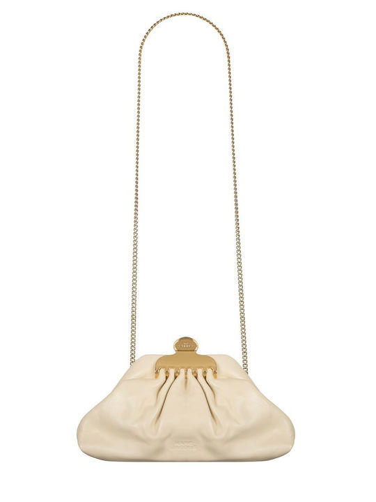 Leather Women's Clutch Ecru