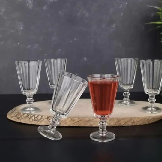 Set de pahare pentru Vin Alb din Sticlă Cu picior 61ml 6buc
