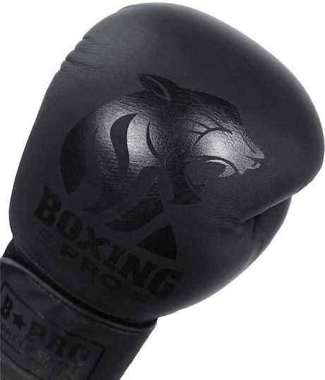 Boxing Pro 941000 Mănuși de Box din Piele pentru Competiție Negre