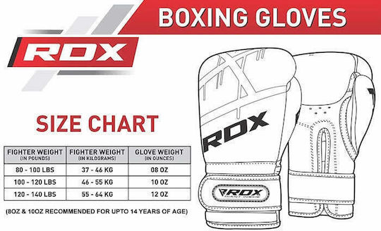 RDX F7 Ego Γάντια Πυγμαχίας από Συνθετικό Δέρμα για Αγώνα Λευκά Ροζ
