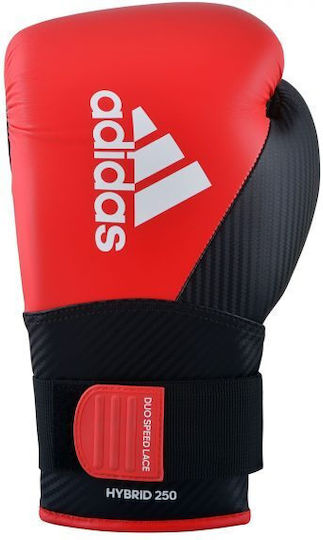 adidas Hybrid Boxing Gloves made of Synthetic Leather for Match Red