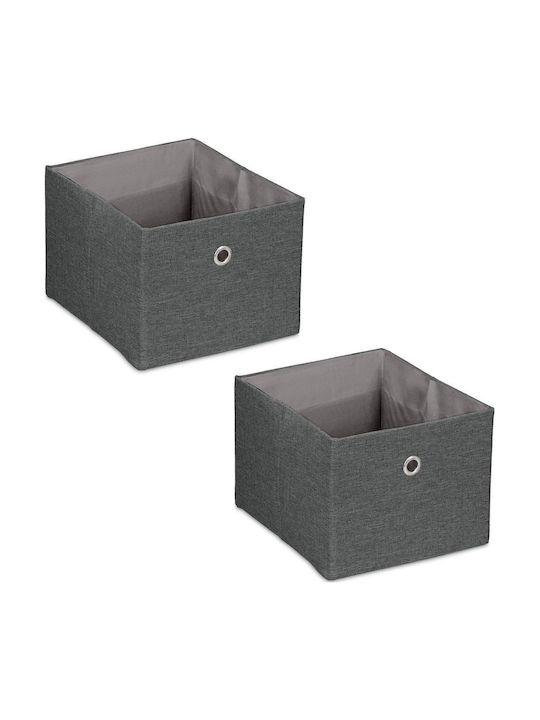 Relaxdays Fabric Storage Box Gray 16x20.5x25cm 2pcs