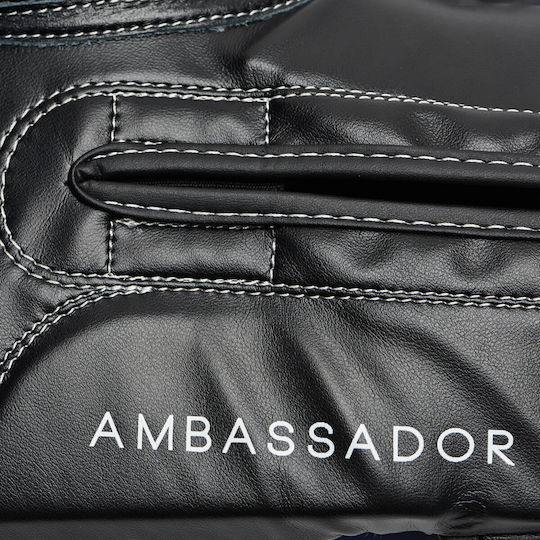 Leone Ambassador Boxing Gloves made of Synthetic Leather for Match Blue