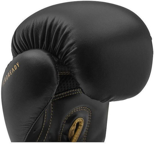 adidas Hybrid 80 Kids Boxing Gloves made of Synthetic Leather for Match Black/Gold
