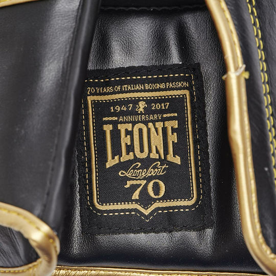 Leone Italy '47 Δερμάτινα Γάντια Πυγμαχίας για Αγώνα Μαύρα