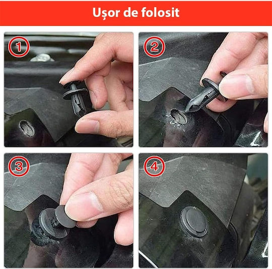 Set 680 Clipsuri Universale de Fixare Auto Kit de Reparare Cleme din Plastic 23 Dimensiuni de la 5 mm la 100 mm Uși Aripi Bare de Protecție Scuturi Multicolore