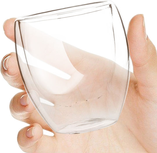 Cheffinger Pair 250ml Double-wall Coffee Glasses Floating Effect Transparent