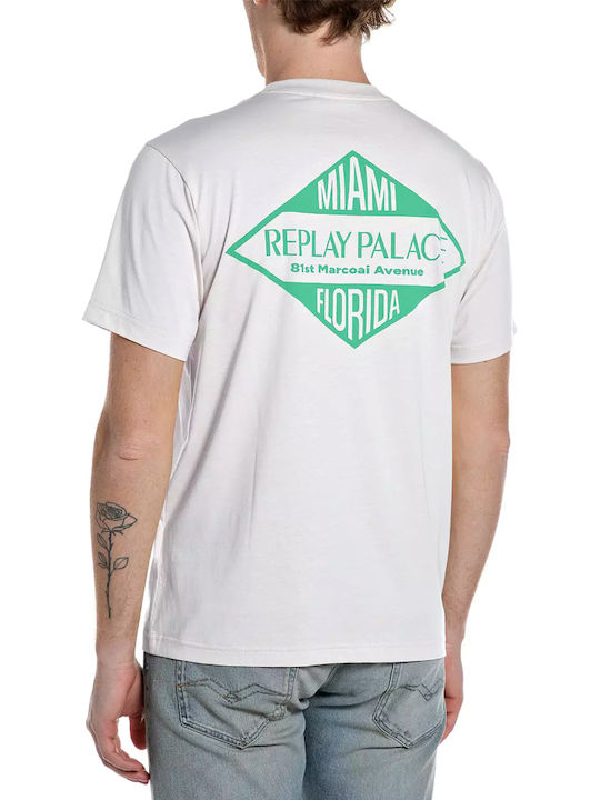 Replay T-shirt Ecru-green