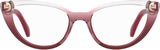 Moschino Plastic Eyeglass Frame Cat Eye Red MOS605 6XQ