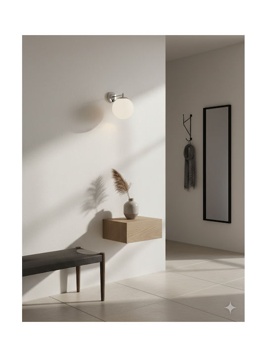 Heronia GL-600/AP Classic Lamp Wall with Socket E27 Silver 15x15cm