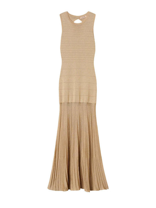 Rochie Maxi De Seară De Vară Spate Deschisă Bej