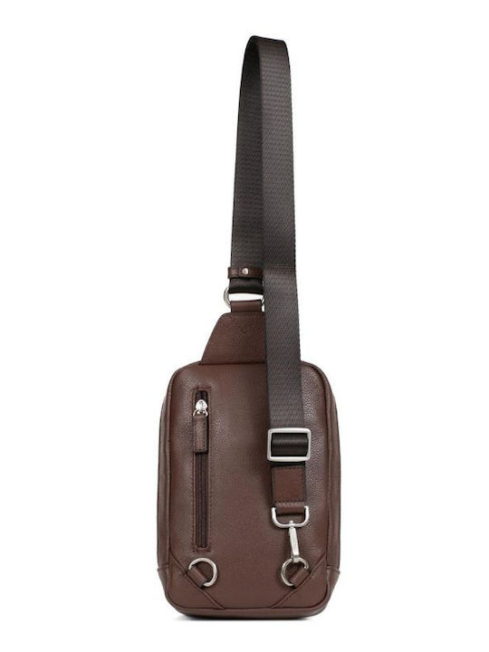 Leather Men's Bag Sling Brown
