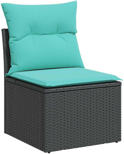 vidaXL Garten- und Outdoor-Möbelsets Wohnzimmer Typsatz 11 Stück Schwarz mit Kissen
