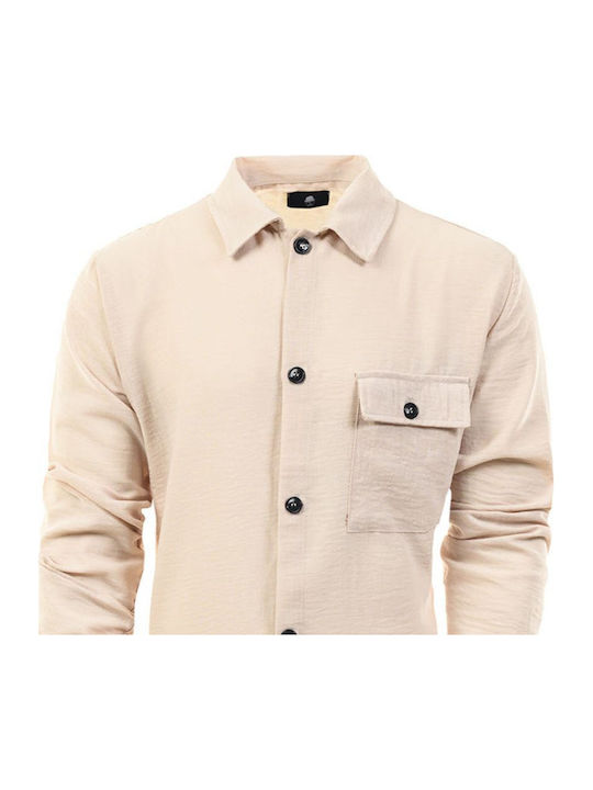 Langärmlig Baumwolle Hemd Beige