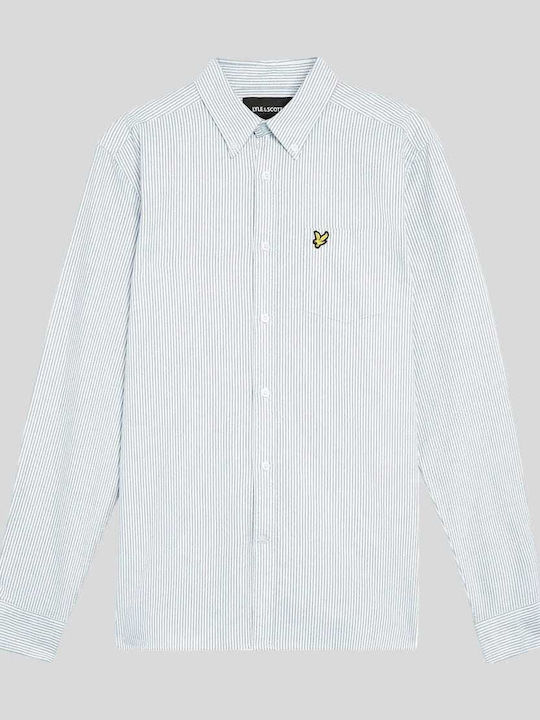 Cu mânecă lungă Cămașă Cu dungi Light Blue-white