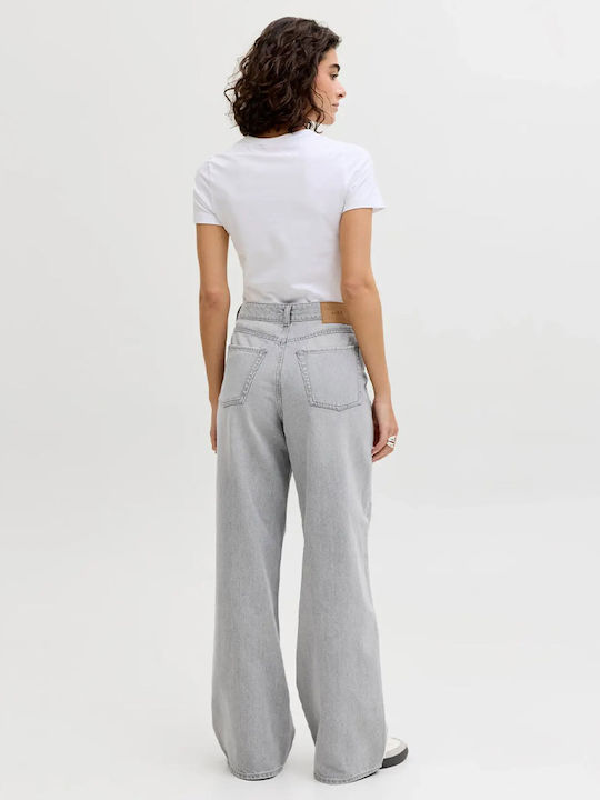 High Waist Women's Jean Trousers in Slim Fit Gray