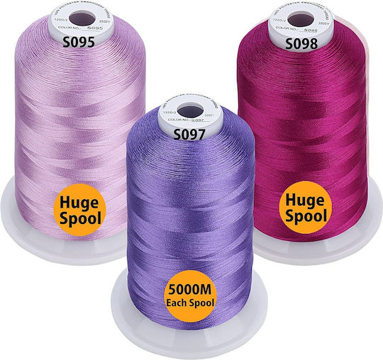 Stickgarn Set 3 Spulen 5000 Meter Farbnuancen Lila