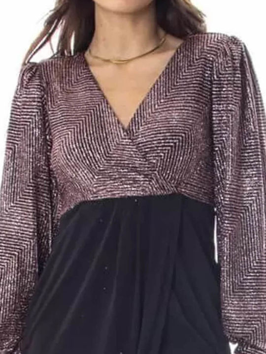 Midi Βραδινό Φόρεμα Κρουαζέ Pink