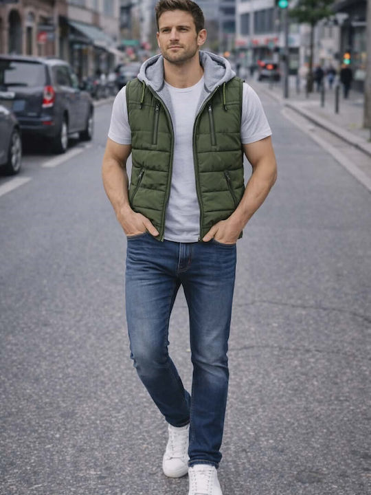 Vestă Puffer Verde Kaki