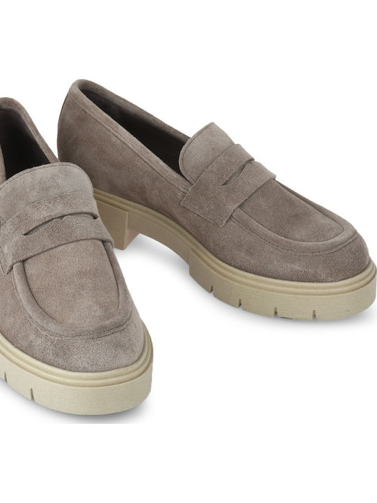 Δερμάτινα Γυναικεία Loafers σε Καφέ Χρώμα