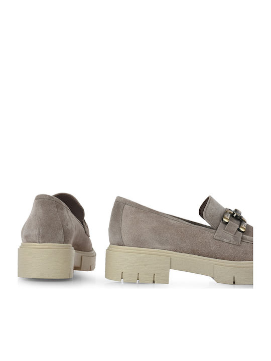 Δερμάτινα Γυναικεία Loafers σε Καφέ Χρώμα