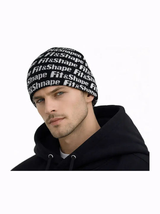 Beanie Unisex Σκούφος Πλεκτός σε Μαύρο χρώμα