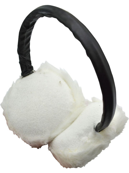 Unisex Earmuff Πλεκτό σε Λευκό χρώμα