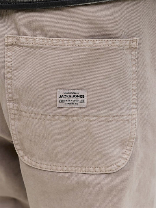 Men's Jeans Pants with Relaxed Baggy Fit Beige