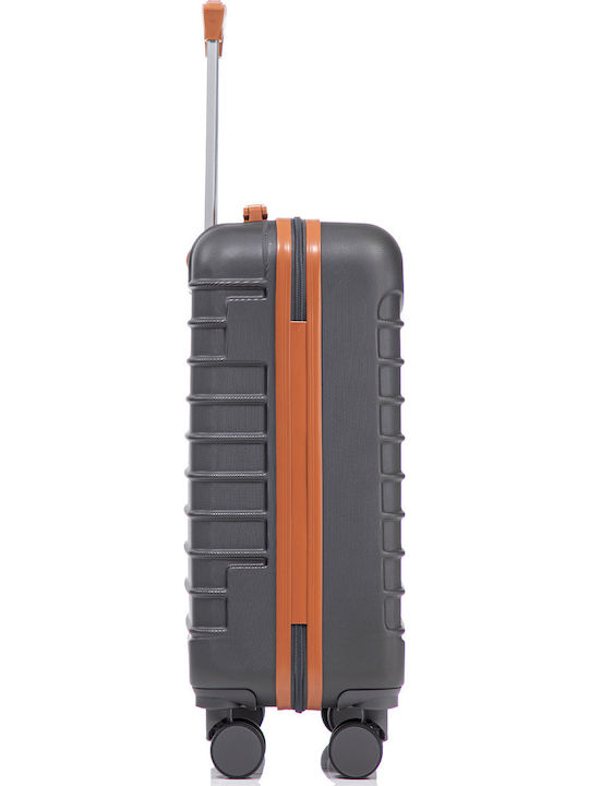Quasar Valiză De Călătorie Cabină Tough Gri/Maro Cu 4 Roți Înălțime 55 Cm