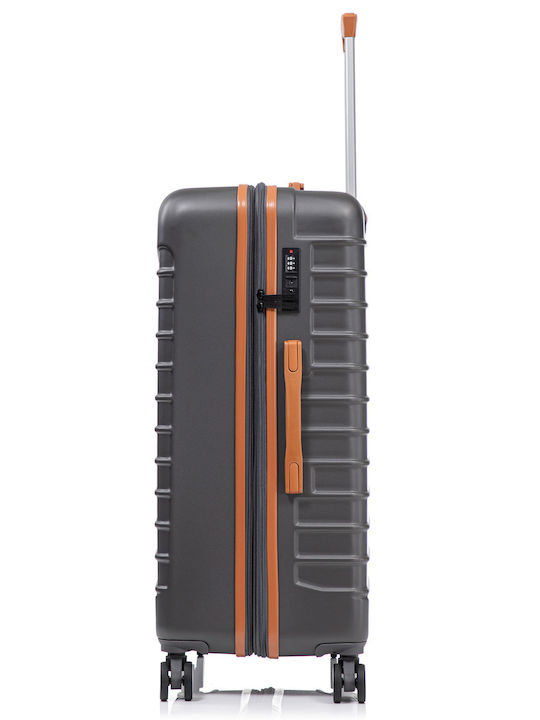 Quasar Valiză de Călătorie Mare Dură Gray/brown cu 4 roți Înălțime 77cm