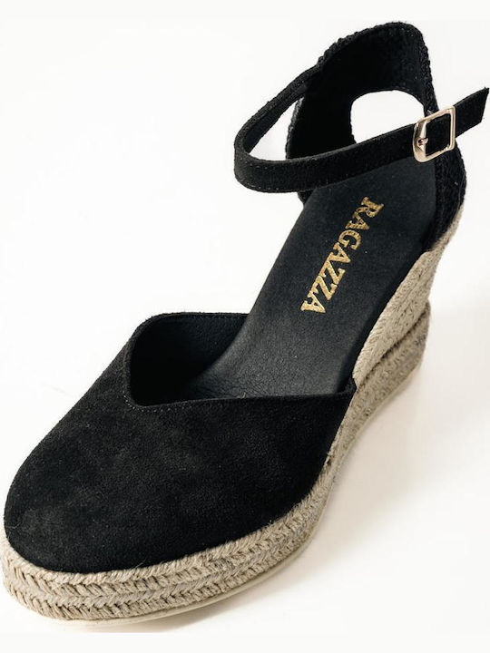 Ragazza Black Platform Espadrille Style