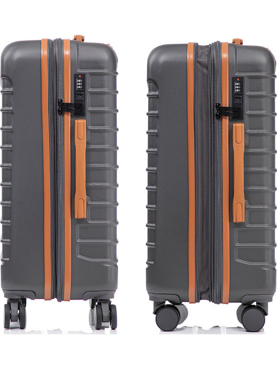 Quasar Valiză de Călătorie Mare Dură Gray/brown cu 4 roți Înălțime 77cm